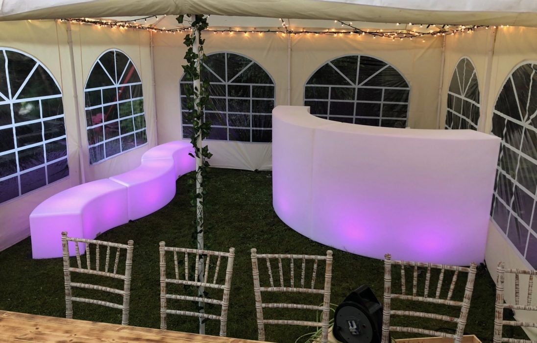 LED bar and benches for hire